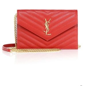NWT YSL Monogram Matelasse Leather Wallet on Chain